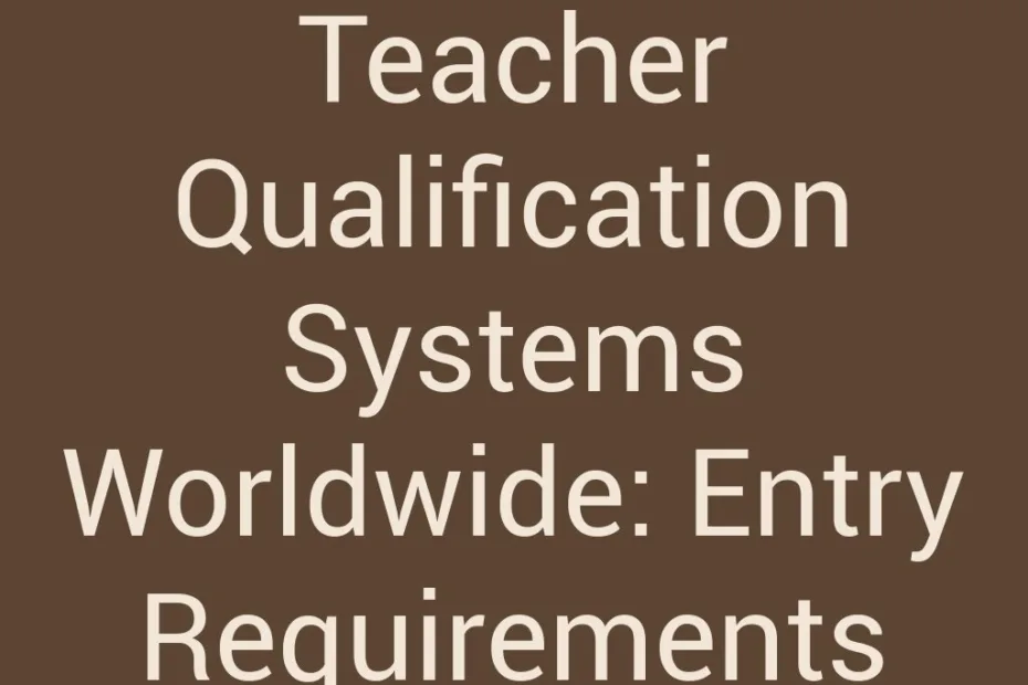 Teacher qualification system chart shows a teacher and a diploma certification.