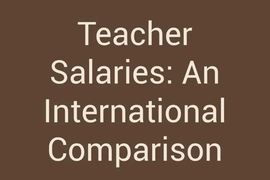 Teacher stands next to a chart showing salary figures from different countries.